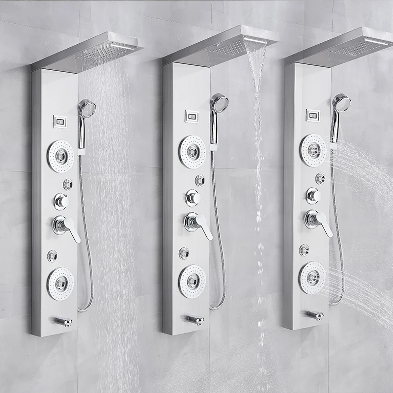 quyanre wanfan uythner shower panel shower column waterfall rainfall shower system bahtub shower faucet mixer tap