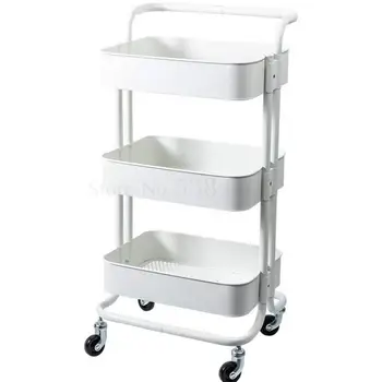 

Mobile Shelf Bedroom Floor Multi-layer Baby Storage Kitchen Wheeled Trolley Baby Storage Rack