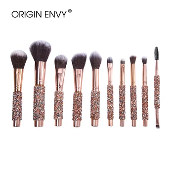 

ORIGIN ENVY 10Pcs Diamond Makeup Brush Set PU Bag Creative Loose Powder Eye Shadow Brush Beauty Tool