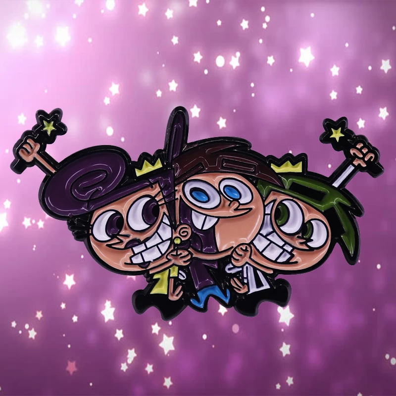 Timmy, Cosmo And Wanda Brooch The Fairly Oddparents Funny Cartoon Child  Characters Enamel Pin - Brooches - AliExpress