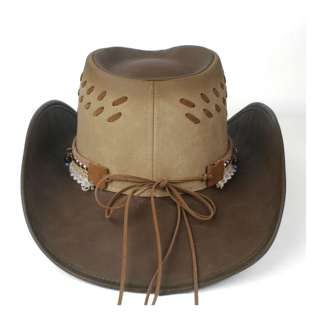 Кожаная мужская и женская западная ковбойская шляпа широкая шляпа уличная Sombrero Hombre Женская ковбойская шляпа