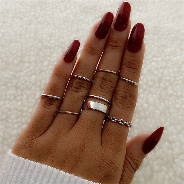 Gold Twist Pearl Pearl Rings Set Fashion Geometric Hollow Crystal Ring For Women Heart Joint Rings Boho Jewelr Accessories