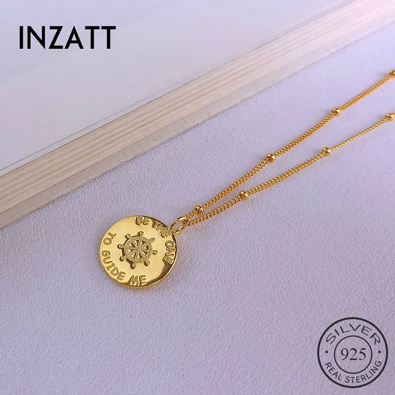 INZATT Real 925 Sterling Silver Anchor Pendant Choker Necklace For Fashion Women Party Punk Fine Jewelry 2019 Accessories gift | Украшения