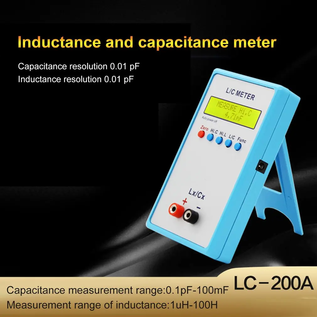 

Digital LCD Capacitance LC Meter LC200A Inductive Inductance Tester Inductor Capacitor Table 1pF-100mF 1uH-100H