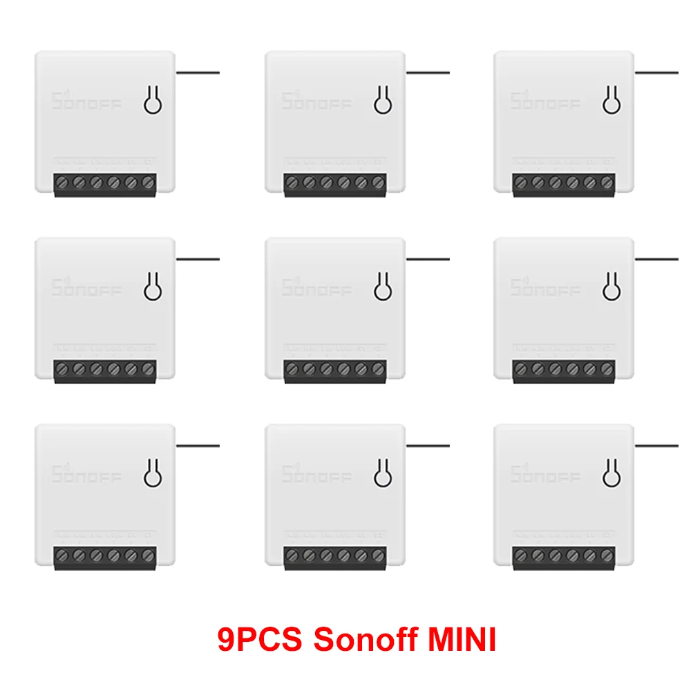9PCS Sonoff MINI Itead 3/6/9 шт. Sonoff Мини DIY маленькое тело дистанционного Управление Интеллектуальный переключатель Wi-Fi Поддержка внешний переключатель работы с Alexa Google Home - Комплект: 9PCS Sonoff MINI