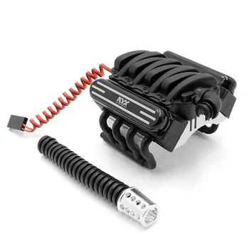 

V8 Engine Cover Heatsink 36mm Motor Radiator with Cooling Fan Cooler for Axial 1/10 SCX10 II TRX4 RC Car Parts