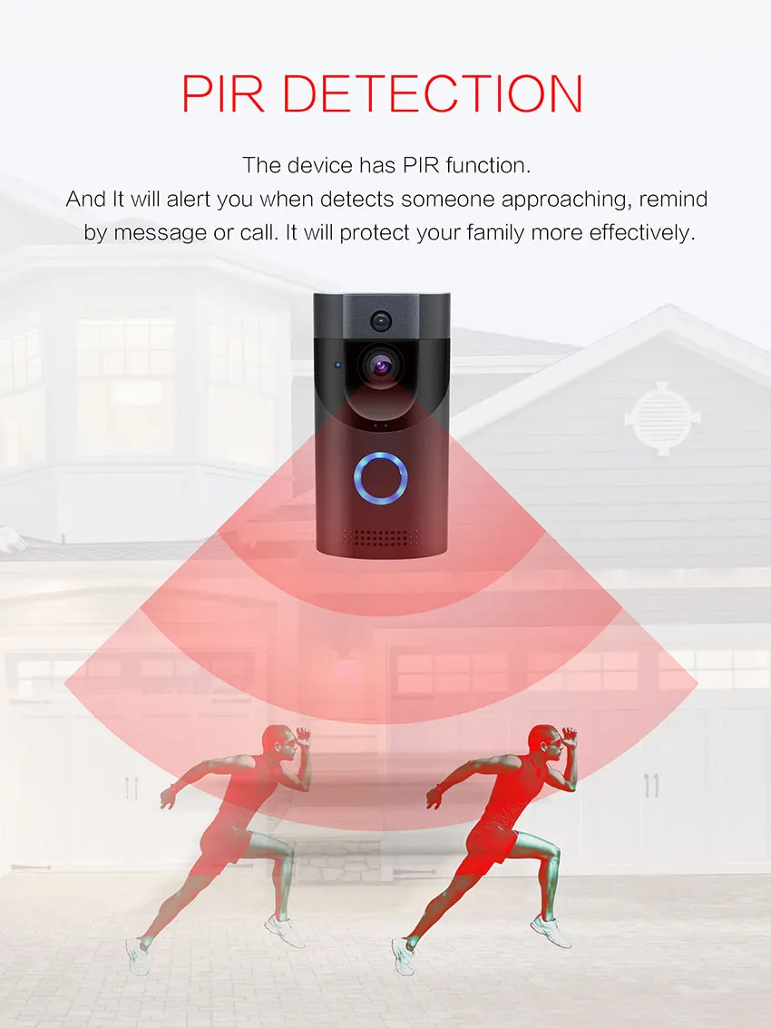 Anytek B30 wifi водонепроницаемый видео умный дверной звонок+ B10 дверной звонок приемник PIR сигнализация беспроводной домофон ИК ночного видения IP камера