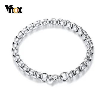 

Vnox 7mm Square Rolo Box Chain Bracelets for Men Stainless Steel pulseira masculina 8.46 inch
