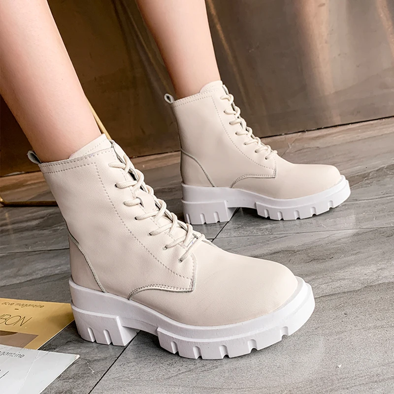 

Lolita Boots Winter Shoes Women Round Toe Bootee Woman 2019 Low Heels booties Booties Ladies Lace Up Zipper Luxury Designer