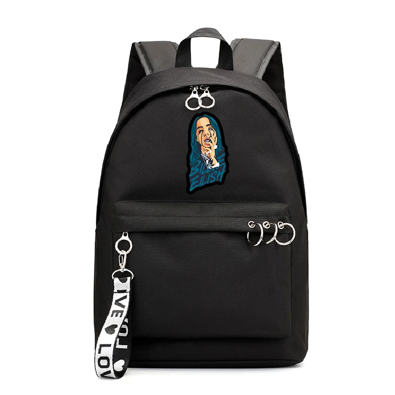 Billie Eilish рюкзаки для путешествий Черный Розовый Рюкзак Mochila школьные сумки для девочек-подростков Tassen холст Sac Dos Femme Bookbag - Цвет: 10