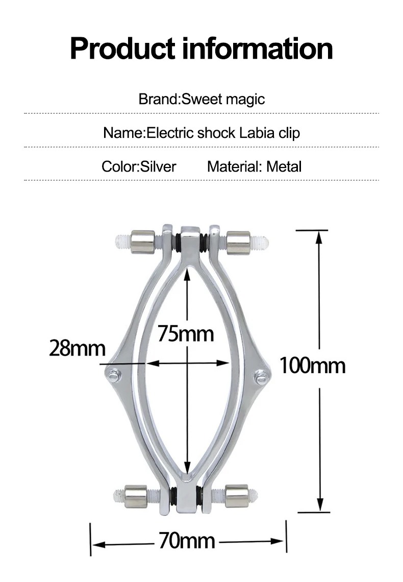 Electric Shock Labia Clip Clitoris Stimulator G-Spot Spreader Clamps Vagina Masturbation Sex Toy for Woman Couples Flirting 18+