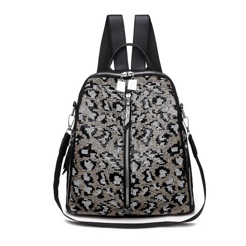 Новая многофункциональная дамская сумка, сумка на плечо для мам, повседневный женский рюкзак с леопардовым принтом и блестками, дорожная сумка, сумка для хранения для ухода за ребенком - Цвет: model 2