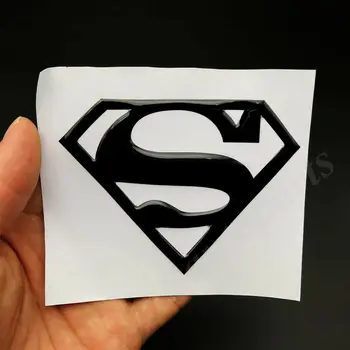 

Black Superman Logo Mask Car Trunk Rear Fender Side Badge Emblem Decal Sticker