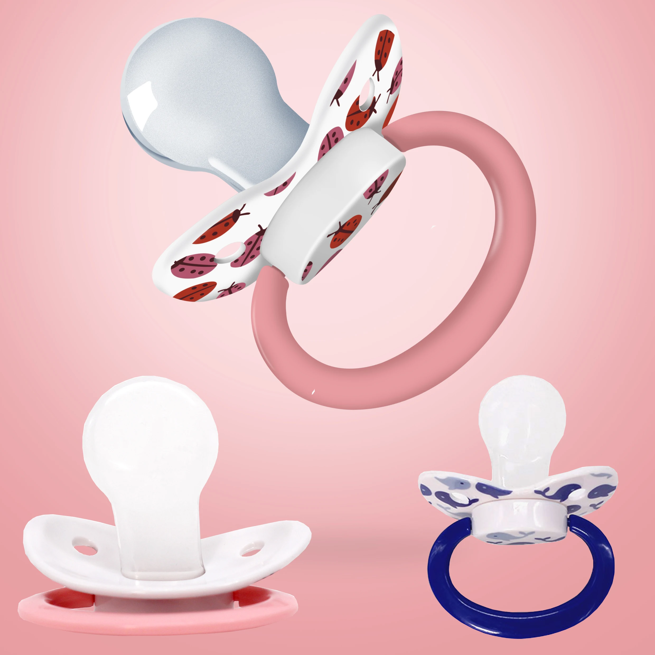 

TEN@NIGHT ABDL Adult Baby Pacifier Cute Babi Pacifi Little Girl Printed Large Size for Adult Baby DDLG 2pcs In A Packs