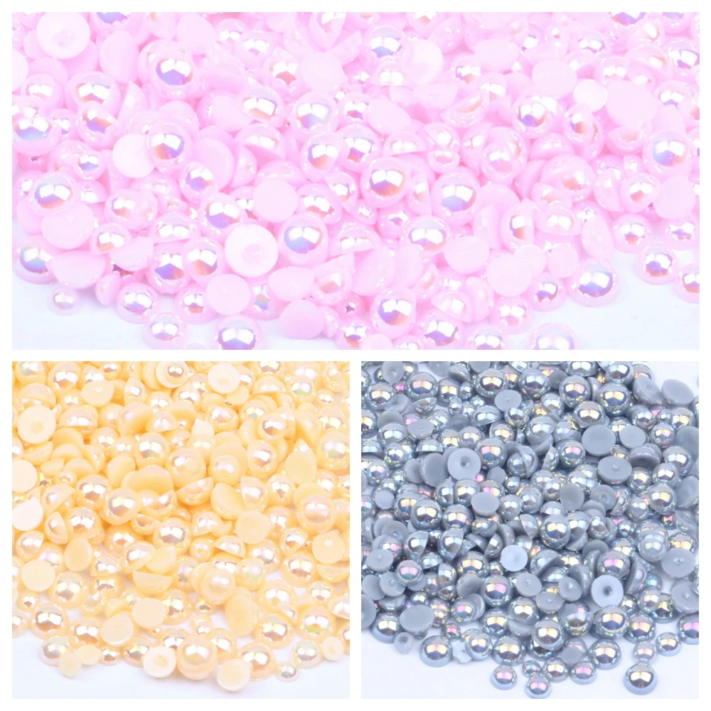 Gold Color Half Round Resin Pearls 2-12mm And Mixed Sizes Flatback Glue On Craft  Beads DIY Nails Art Jewelry Supplies - AliExpress