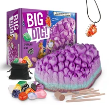 

DIY Crystal Mining Excavation Kit Pendant Necklace Gem Archaeology Dig Mineral Mine Early Development Education Toys For Child