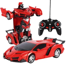 One-Click Deformation 360 Degree Remote Control Car Robot 2.4 GHz Remote Deformation Car Robot Toy Children Car Toy