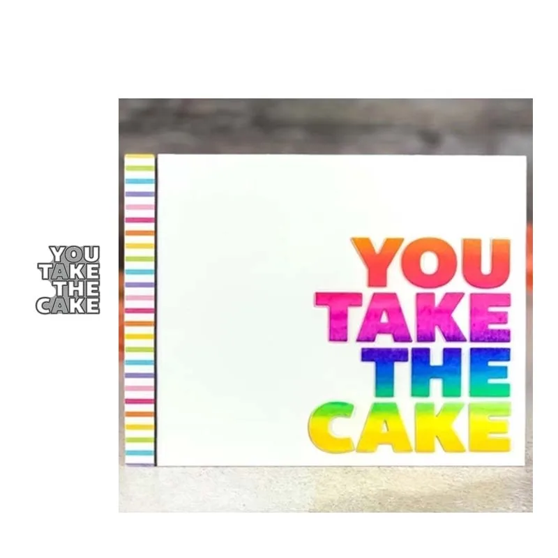 

JC You Take The Cake Metal Cutting Dies Letters Scrapbook Die Cut Diy Card Make Stencil Craft Mould Album Mold Model Decoration