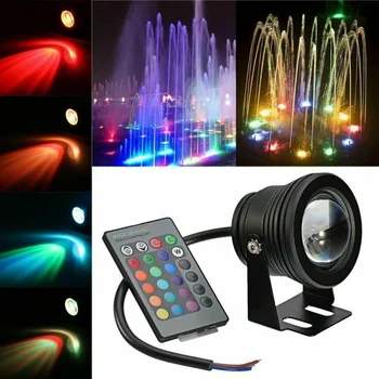 

Waterproof LED Pool Light 16 Colors 10W LED Underwater Flood Light RGB LED Waterproof Outdoor Fountain Pool Fish Tank Lighting