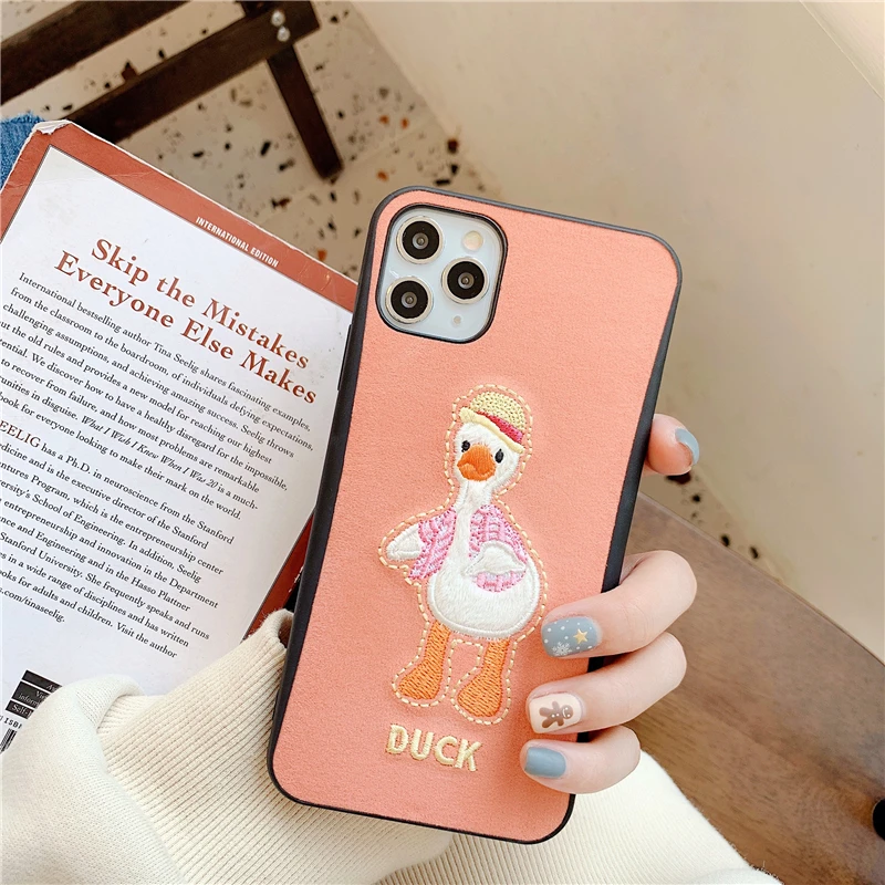 Чехол для телефона с мультяшной вышивкой в виде утки из мультфильма для Iphone 11promax X Xs Xsmax Xr чехол для Iphone 7 8plus задняя крышка