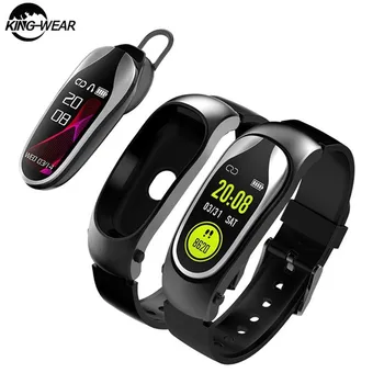 

KINGWEAR KR04 Smart Talk Band Bluetooth Headset Bracelet Heart Rate Monitoring Ip67 Waterproof Fitness Tracker Smart Bracelet
