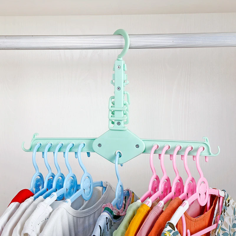 

Eleven Hole Double Hooks for Hanging Magic Plastic Clothes Hangers Rotating Support Wardrobe Clothes Drying Rack Home Organizer