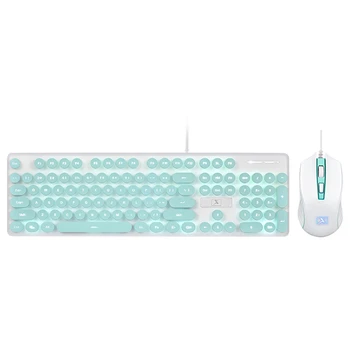 

mosunx keybroad Punk Robot wired keyboard and mouse Gaming Broad ergonomic mouse left hand DPI adjustment For PC Computer