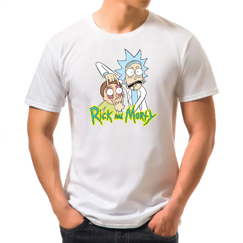 2019 New Arrival Streetwear Hip Hop T-shirt For Men Tops RICK AND MORTY Tshirt PEACE AMONG WORLDS Brand Mens T-shirts Tees Kpop