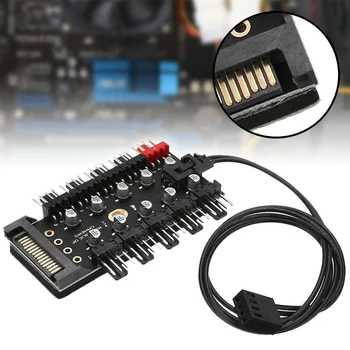 

Splitter Parts Computer Connection Universal Adapter Speed Controller 1 To 10 Way PWM Self Adhesive 4 Pin Cooling Fan Hub