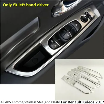 

Car Stainless Steel Door Window Glass Panel Armrest Lift Switch Button Trim Frame 4pcs For Renault Koleos 2017 2018 2019 2020