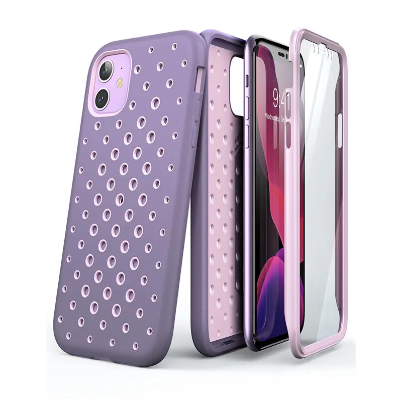 SUPCASE для iPhone 11 Case 6,"() UB Sport Premium Hybrid Жидкая силиконовая резина+ крышка ПК со встроенным протектором экрана - Цвет: Purple
