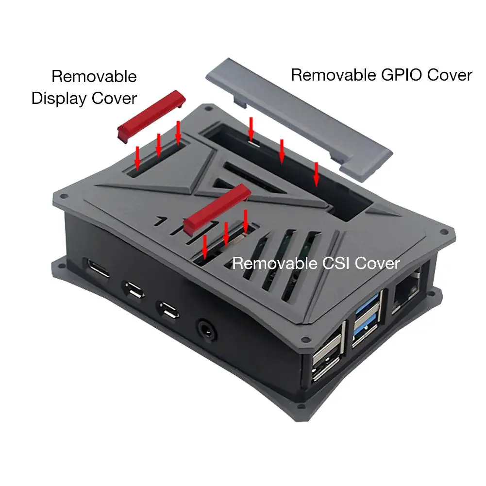 Для последней модели Raspberry Pi 4 B ABS чехол пластиковый корпус с охлаждающим вентилятором для Raspberry Pi 1G 2G 4G