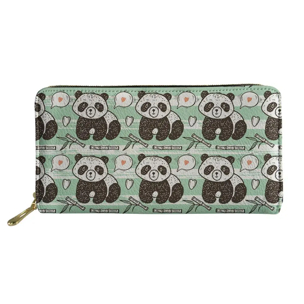

Cartoon Animal PU Leather Wallets Woman Custom Own Pattern Vintage Clutch Zipper Purses Girls Long Money Coin Bag Card Holders