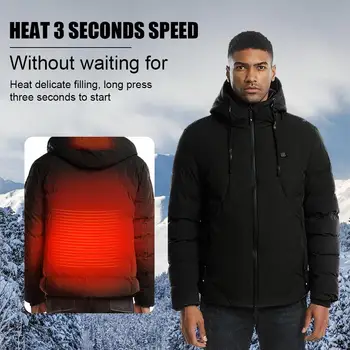 

Outdoor Mountaineering Riding Fishing Heating Suit USB Charging Smart Heating Cotton Jacket Heated Vest Gift For Parents