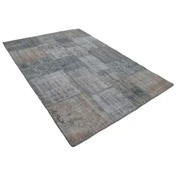 

177x244 Cm Grey Handmade Patchwork Rug-6x8 Ft