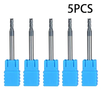 

5pcs/set Hard Alloy HRC45 4 Flute Milling Cutter End Mill For Drilling Machine