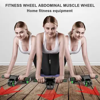 

Abdominal Wheel Sit-Ups Assistant Outdoors Gym Black Green Four Rounds Dance Sucker Muscle Belly Roller Motion Device Home