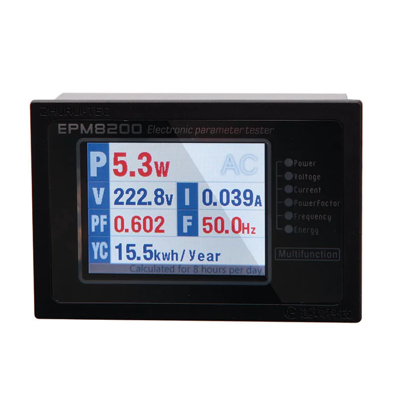 ZHURUI EPM8200 LCD TFT цифровой однофазный AC счетчик энергии/монитор мощности/Ватт метр/1000 Вт/4A/220 В|watt meter|power meter energy
