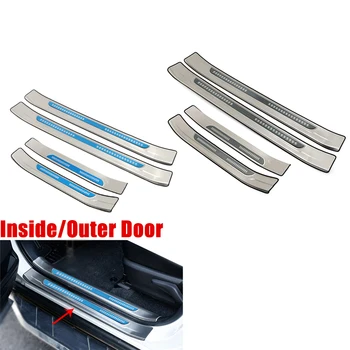 

For Toyota RAV4 RAV 4 2013 - 2018 Stainless Steel Inside Outside Door Sill Protector Pedal Scuff Plate Cover Trims Accessories