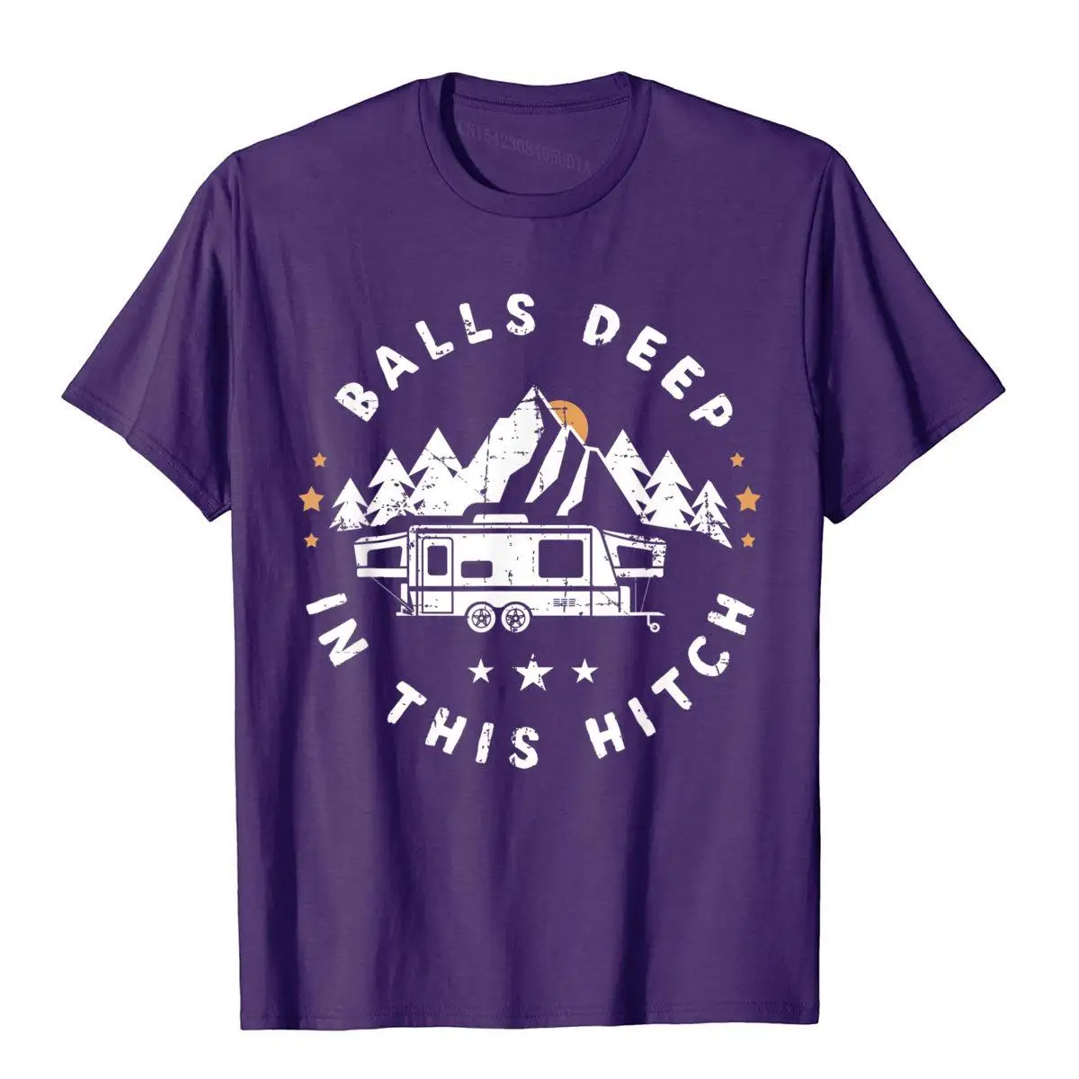 Balls Deep In This Hitch Funny Camping T-Shirt__B11706purple