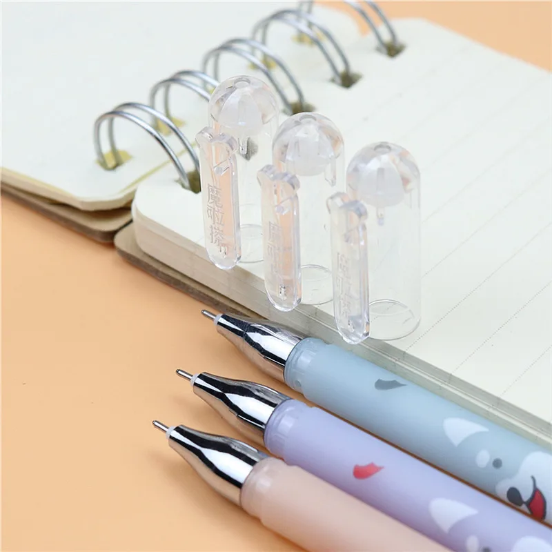 3PCS/LOT Cute erasable pen candy-colored pet dog school stationery 0.5mm blue ink gel pens