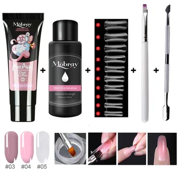 

5pcs/Kit Poly Gel Nail Kit 15ml Nail Extension Gel with Double-headed Nial Tips Dual Form Qiuck Dry For Nail Art Extensions Set