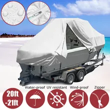 600D Тяжелая крышка лодки Водонепроницаемая с защитой от ультрафиолета для рыбалки лодка Trailerable Jumbo крышка лодки с молнией 6400*264*135 см/21*8,7* 4.4ft
