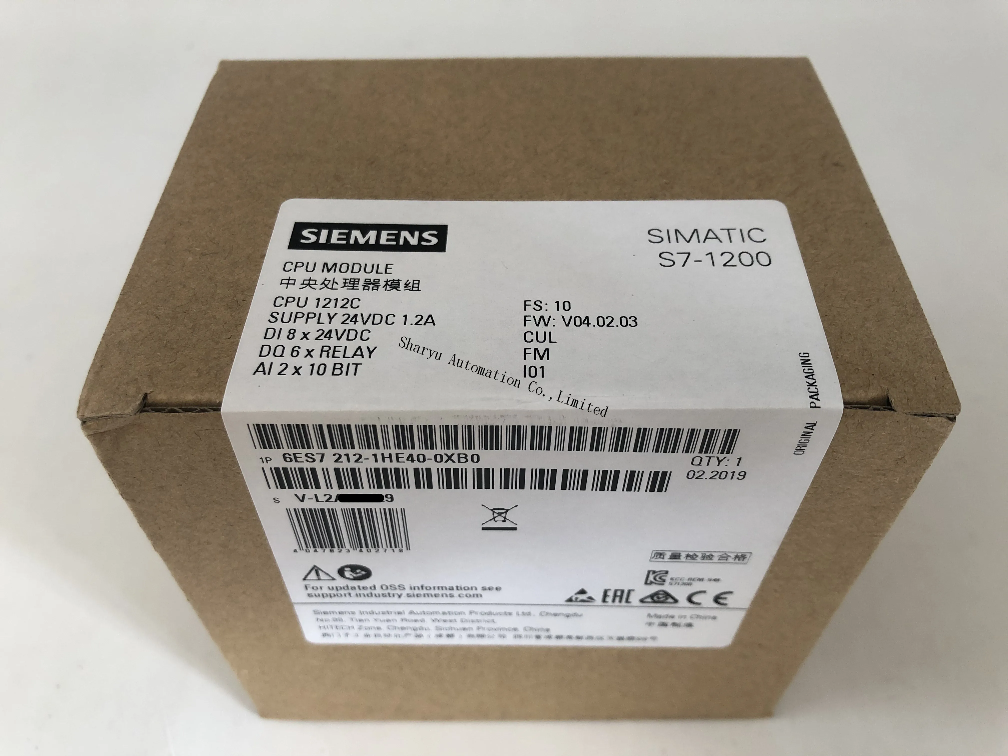 Оригинальный SIMATIC S7 1200 CPU 1212C модуль 6ES7212 1HE40 0XB0 s7 компактный 6es7212 1he40 0xb0 DC/реле