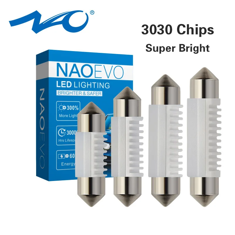 Светодиодная лампа NAO C5W C10W Festoon 36 мм 31 39 41 300Lm автомобильный светильник 12 В