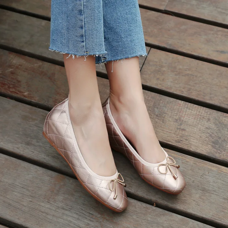 

2018 Spring And Autumn New Style Side Scoop Bootie Women's Low-Cut Slanted Heel Moccosins Korean-style Elevator Square Head Comf