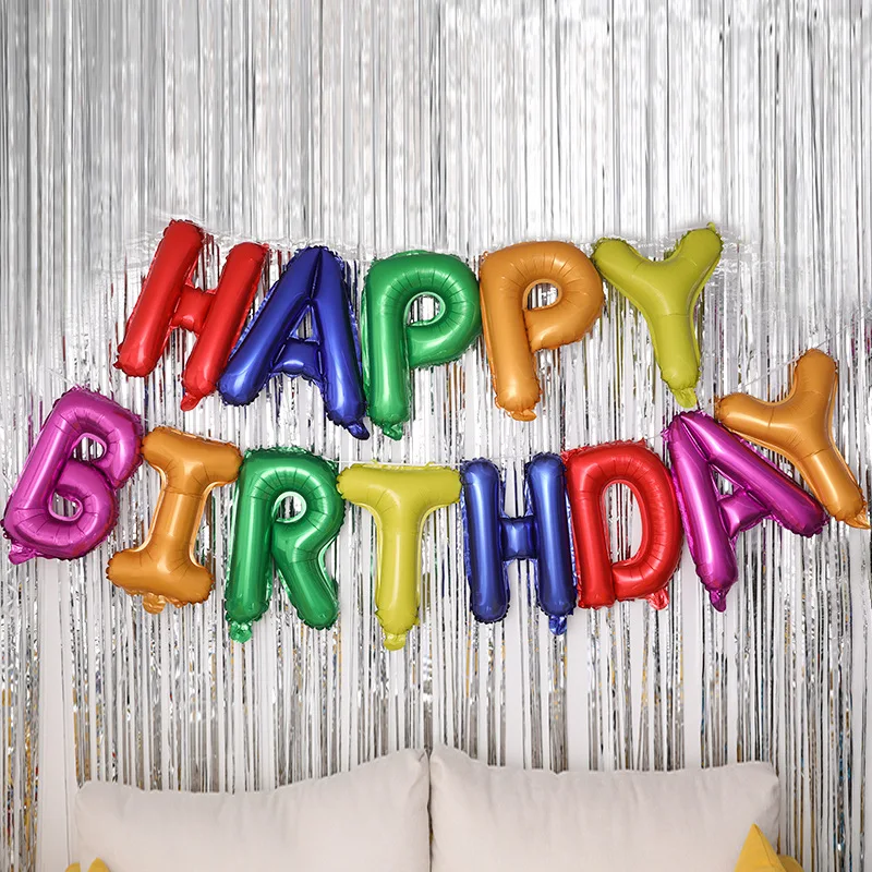 16 дюймов буквы фольгированные шары «С Днем Рождения» День Рождения Детские шары Декор День рождения украшения Дети балони на день рождения - Цвет: colorful