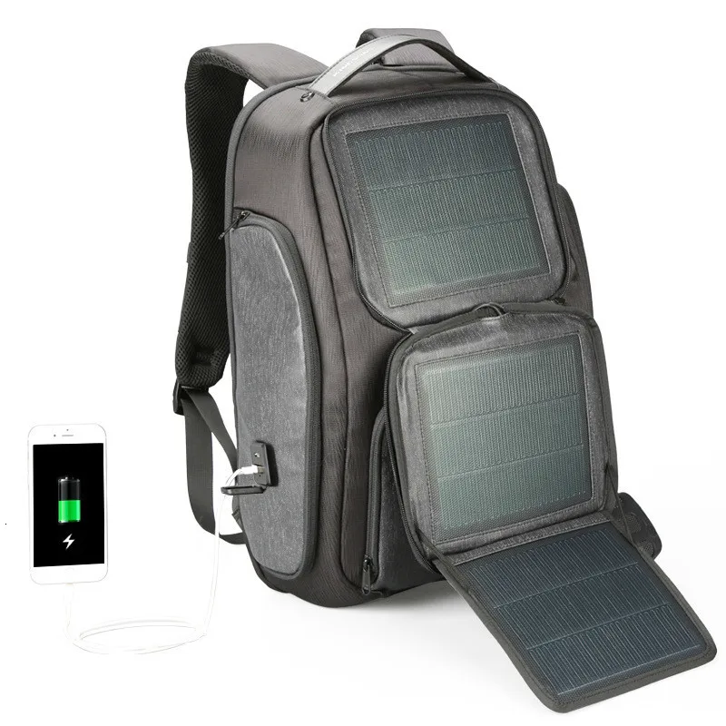 

2019 Men Backpack Solar Usb Charging Male Travel Bag Backpacks Fashion Men Anti-theft Designer Laptop Bag High Capacity Backpack