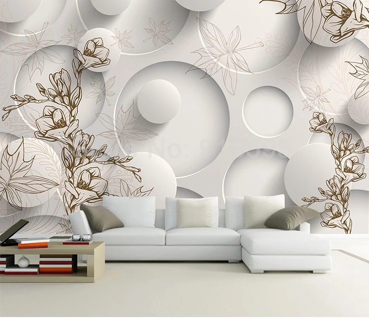 bola círculo, papel de parede flor, sala,