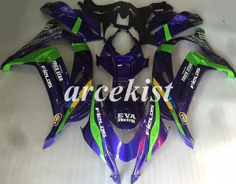 Purple green ABS мотоцикл Полный обтекатели комплект подходит для kawasaki Ninja ZX-10R zx10r 10r пользовательские 16 17 18 пользовательские зеленый красный - Цвет: Purple green
